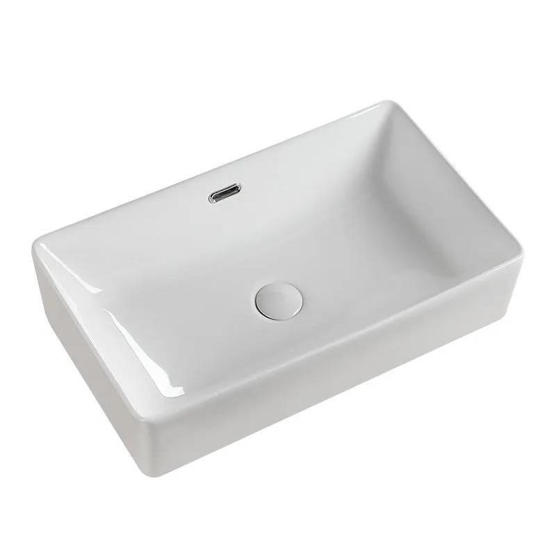 Modern Bathroom Sink Porcelain Rectangular with Pop-Up Drain and Overflow Vessel Sink Clearhalo 'Bathroom Remodel & Bathroom Fixtures' 'Bathroom Sinks & Faucet Components' 'Bathroom Sinks' 'bathroom_sink' 'Home Improvement' 'home_improvement' 'home_improvement_bathroom_sink' 1200x1200_f7ed83fd-eee6-4a26-9077-73a1eeac3bb6