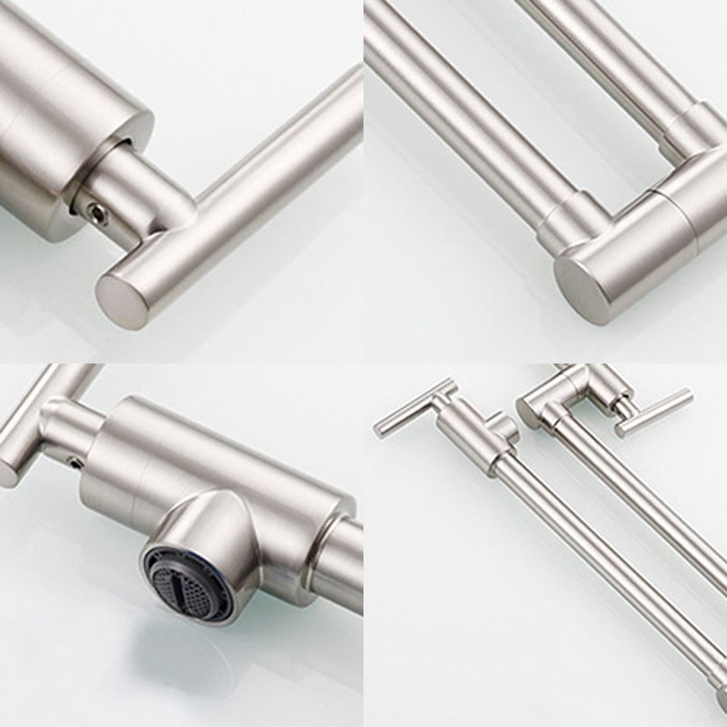 Contemporary Pot Filler 1-Handle No Sensor Pot Filler in Silver Clearhalo 'Home Improvement' 'home_improvement' 'home_improvement_kitchen_faucets' 'Kitchen Faucets' 'Kitchen Remodel & Kitchen Fixtures' 'Kitchen Sinks & Faucet Components' 'kitchen_faucets' 1200x1200_f83309f9-18a1-44cb-bcf7-75882ece0fcf