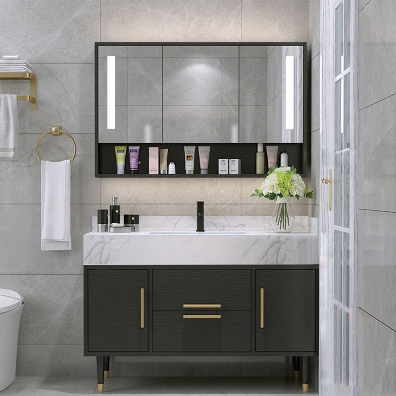 Metal Frame Vanity Set Plain Rectangle Drawers Freestanding Bath Vanity with Drawers Clearhalo 'Bathroom Remodel & Bathroom Fixtures' 'Bathroom Vanities' 'bathroom_vanities' 'Home Improvement' 'home_improvement' 'home_improvement_bathroom_vanities' 1200x1200_f83da190-3ea6-4245-be88-700c0081fb48