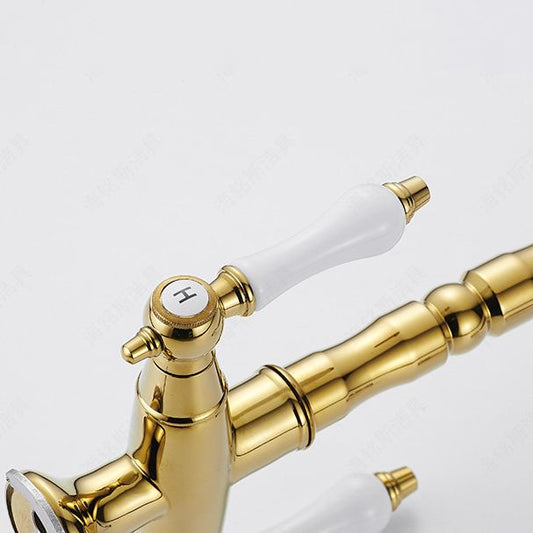 Traditional Kitchen Faucet Swivel Spout Gooseneck Double Handle Standard Kitchen Faucets Clearhalo 'Home Improvement' 'home_improvement' 'home_improvement_kitchen_faucets' 'Kitchen Faucets' 'Kitchen Remodel & Kitchen Fixtures' 'Kitchen Sinks & Faucet Components' 'kitchen_faucets' 1200x1200_f845d64c-19c3-479d-bfa6-6c45ecd57ea7