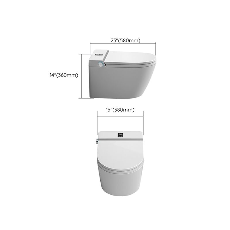 Simplicity Wall Mounted Bidet Elongated Foot Sensor Ceramic Heated Seat Clearhalo 'Bathroom Remodel & Bathroom Fixtures' 'Bidets' 'Home Improvement' 'home_improvement' 'home_improvement_bidets' 'Toilets & Bidets' 1200x1200_f848b270-428f-4cbf-868d-bb0dbcfb19fa