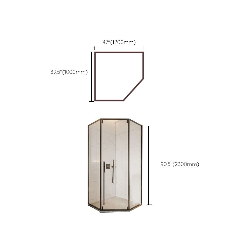 Modern Clear Glass Double Sliding Shower Enclosure Framed Shower Enclosure Clearhalo 'Bathroom Remodel & Bathroom Fixtures' 'Home Improvement' 'home_improvement' 'home_improvement_shower_stalls_enclosures' 'Shower Stalls & Enclosures' 'shower_stalls_enclosures' 'Showers & Bathtubs' 1200x1200_f84ccf1e-b72f-4455-98ab-a95ebd50ef59