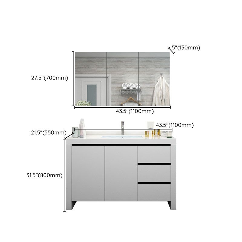 Modern White Wood Sink Vanity Faucet Included with Mirror for Bathroom Clearhalo 'Bathroom Remodel & Bathroom Fixtures' 'Bathroom Vanities' 'bathroom_vanities' 'Home Improvement' 'home_improvement' 'home_improvement_bathroom_vanities' 1200x1200_f8524052-77c3-4def-9913-b26f9cddfce4