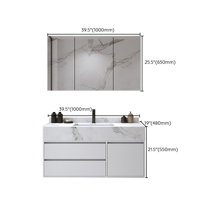 Wall Mount Bathroom Vanity Set Wood Modern Sink Vanity with Mirror Clearhalo 'Bathroom Remodel & Bathroom Fixtures' 'Bathroom Vanities' 'bathroom_vanities' 'Home Improvement' 'home_improvement' 'home_improvement_bathroom_vanities' 1200x1200_f86dec20-fb94-4183-bc0f-227f8d59b4fb