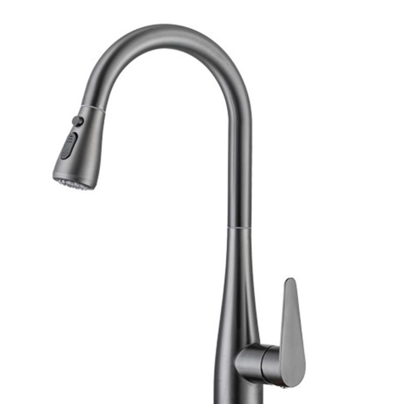 Modern 1-Handle Kitchen Faucet Stainless Steel Standard Kitchen Faucet Clearhalo 'Home Improvement' 'home_improvement' 'home_improvement_kitchen_faucets' 'Kitchen Faucets' 'Kitchen Remodel & Kitchen Fixtures' 'Kitchen Sinks & Faucet Components' 'kitchen_faucets' 1200x1200_f88a7e01-4917-4677-977b-195f63ae1abb
