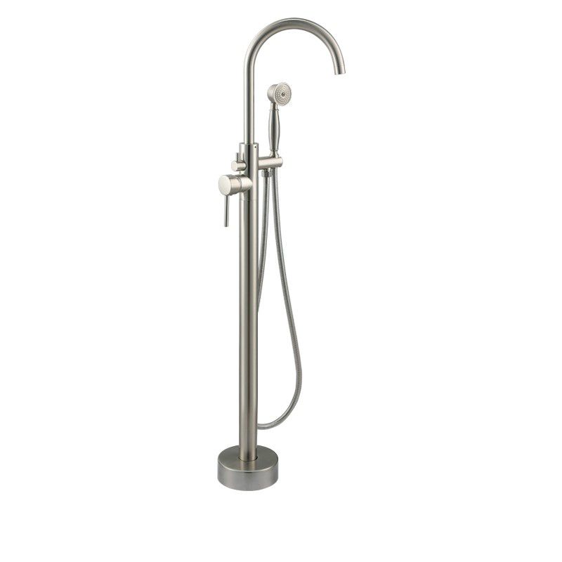 Modern Style Freestanding Tub Filler Copper Floor Mount Freestanding Tub Filler Clearhalo 'Bathroom Remodel & Bathroom Fixtures' 'Bathtub Faucets' 'bathtub_faucets' 'Home Improvement' 'home_improvement' 'home_improvement_bathtub_faucets' 1200x1200_f8a30fc9-fde1-4dbf-bd7b-ab092199721d