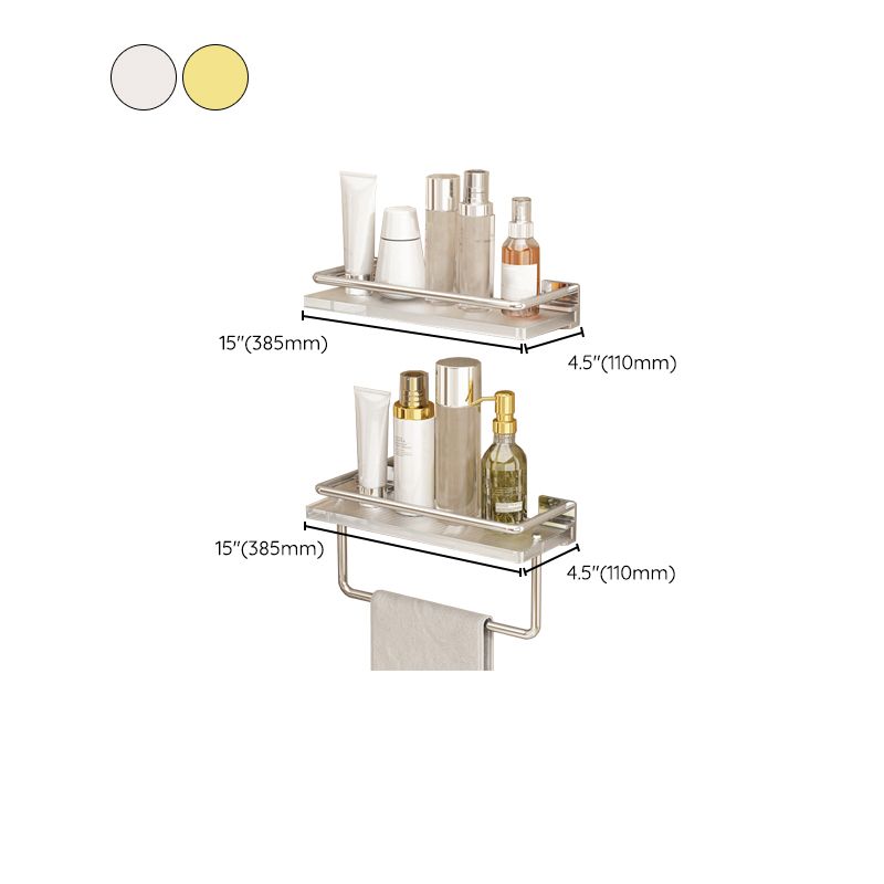 Modern Silver/Gold Bathroom Hardware Set Bath Shelf Bathroom Set Clearhalo 'Bathroom Hardware Sets' 'Bathroom Hardware' 'Bathroom Remodel & Bathroom Fixtures' 'bathroom_hardware_sets' 'Home Improvement' 'home_improvement' 'home_improvement_bathroom_hardware_sets' 1200x1200_f8aff829-1756-4bc0-856e-8dcae4a46def