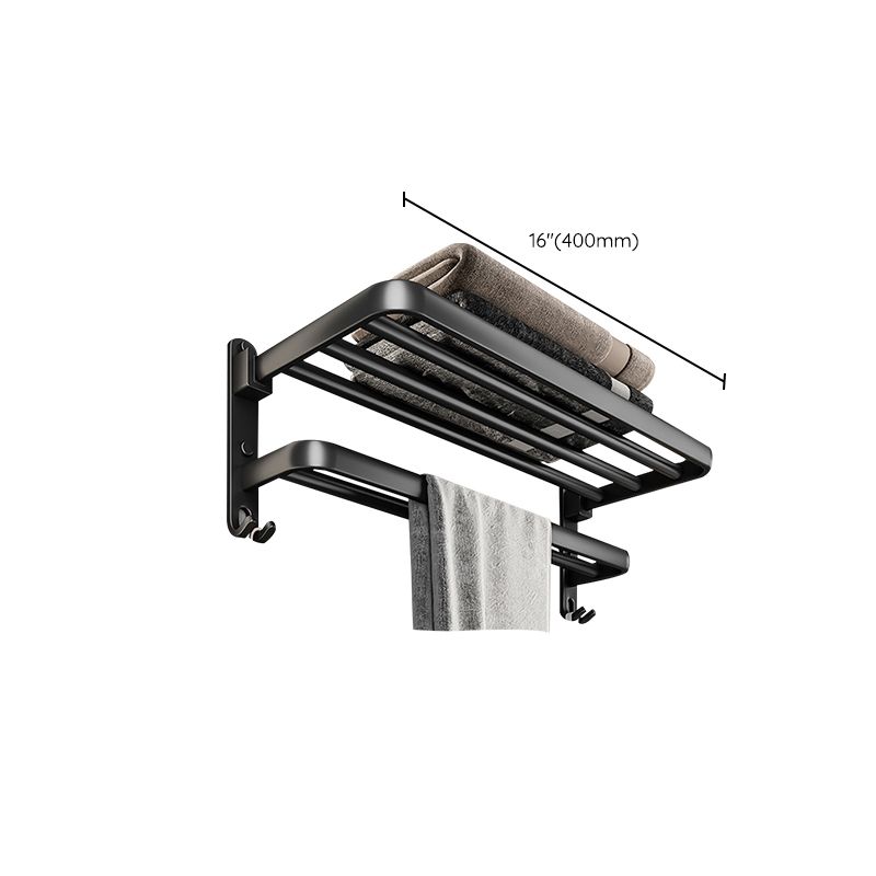 Black Aluminum Bathroom Accessory Set Modern Bath Shelf/ Towel Bar & Paper Holder Clearhalo 'Bathroom Hardware Sets' 'Bathroom Hardware' 'Bathroom Remodel & Bathroom Fixtures' 'bathroom_hardware_sets' 'Home Improvement' 'home_improvement' 'home_improvement_bathroom_hardware_sets' 1200x1200_f8b150a5-2037-4799-b1d8-b94e20a8e493