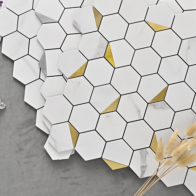 Hexagonal Modern Peel and Stick Tiles Mosaic Tile Peel and Stick Backsplash Clearhalo 'Flooring 'Home Improvement' 'home_improvement' 'home_improvement_peel_stick_blacksplash' 'Peel & Stick Backsplash Tile' 'peel_stick_blacksplash' 'Walls & Ceilings' Walls and Ceiling' 1200x1200_f8e98eab-a639-447e-a83e-1c64bec680a3