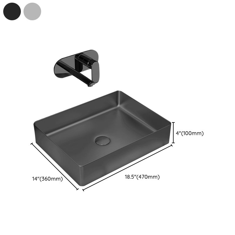 Contemporary Trough Bathroom Sink Solid Color Metal Trough Sink Clearhalo 'Bathroom Remodel & Bathroom Fixtures' 'Bathroom Sinks & Faucet Components' 'Bathroom Sinks' 'bathroom_sink' 'Home Improvement' 'home_improvement' 'home_improvement_bathroom_sink' 1200x1200_f9181734-3479-423c-b5f6-5c2ca93924eb