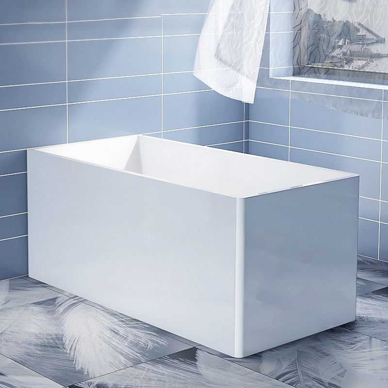 Rectangle Modern White Acrylic Bathtub Back to Wall with Drain Bath Tub Clearhalo 'Bathroom Remodel & Bathroom Fixtures' 'Bathtubs' 'Home Improvement' 'home_improvement' 'home_improvement_bathtubs' 'Showers & Bathtubs' 1200x1200_f934e50a-8cbb-4972-a639-db34d397c177