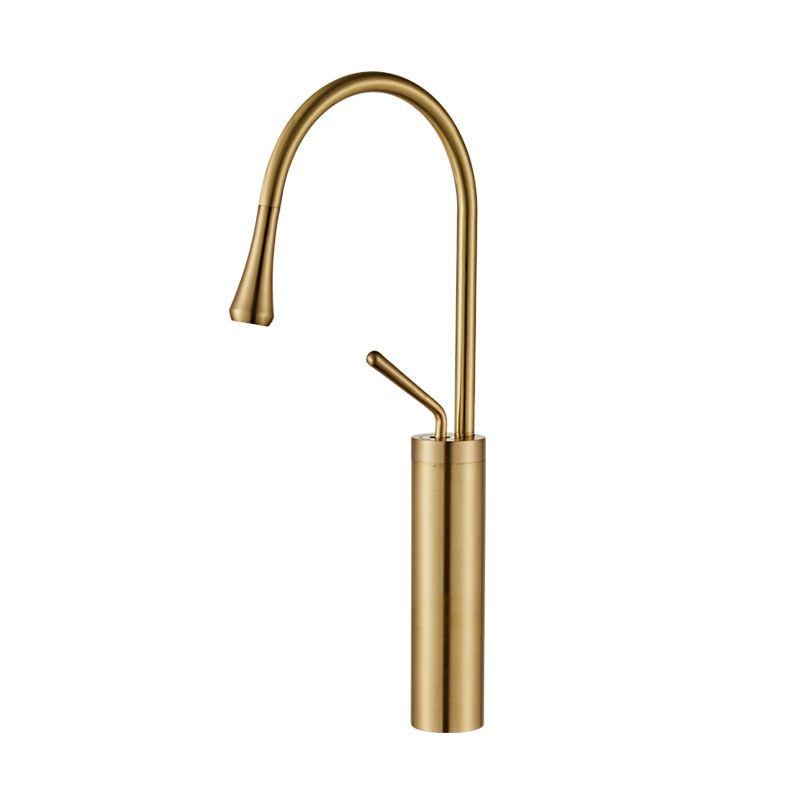 Gooseneck Sink Faucet Circular Lever Handles Brass Bathroom Sink Faucet Clearhalo 'Bathroom Remodel & Bathroom Fixtures' 'Bathroom Sink Faucets' 'Bathroom Sinks & Faucet Components' 'bathroom_sink_faucets' 'Home Improvement' 'home_improvement' 'home_improvement_bathroom_sink_faucets' 1200x1200_f94836a2-4bcc-4eaf-b03f-fe692ed73c0c