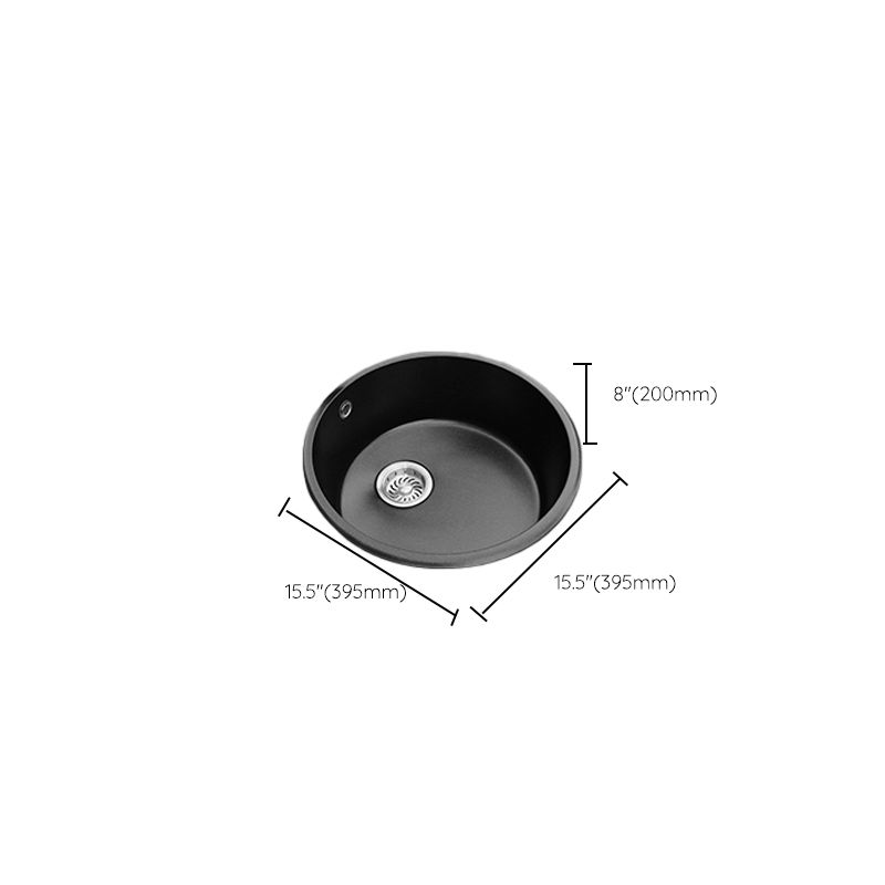 Round Single Bowl Kitchen Sink Granite Sink with Drain Strainer Kit Clearhalo 'Home Improvement' 'home_improvement' 'home_improvement_kitchen_sinks' 'Kitchen Remodel & Kitchen Fixtures' 'Kitchen Sinks & Faucet Components' 'Kitchen Sinks' 'kitchen_sinks' 1200x1200_f94b3024-dc5b-45d8-ad52-0b86b3ddf9c1