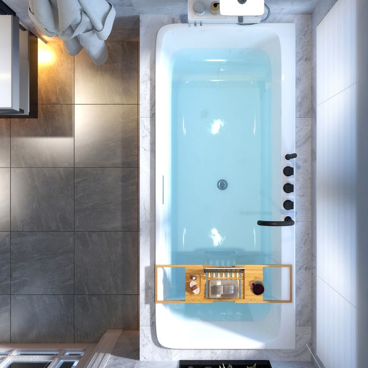 Modern Rectangular Drop-in Bathtub Acrylic White Bath Tub for Home Clearhalo 'Bathroom Remodel & Bathroom Fixtures' 'Bathtubs' 'Home Improvement' 'home_improvement' 'home_improvement_bathtubs' 'Showers & Bathtubs' 1200x1200_f950b935-e36b-4a33-8fc6-e7fd58985ee6