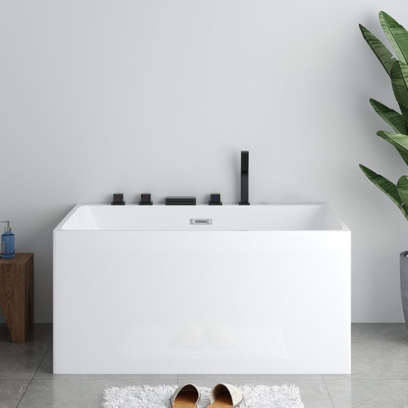 Back to Wall Soaking Bath Rectangular Antique Finish Bath Tub Clearhalo 'Bathroom Remodel & Bathroom Fixtures' 'Bathtubs' 'Home Improvement' 'home_improvement' 'home_improvement_bathtubs' 'Showers & Bathtubs' 1200x1200_f95fe4c4-7496-4156-8365-f575683b0dcd