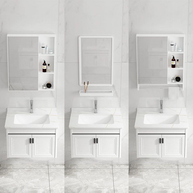 White Modern Single-Sink Wall Mount Open Console with Sink Set Clearhalo 'Bathroom Remodel & Bathroom Fixtures' 'Bathroom Vanities' 'bathroom_vanities' 'Home Improvement' 'home_improvement' 'home_improvement_bathroom_vanities' 1200x1200_f97857c0-1211-4d61-baca-355b614641f6