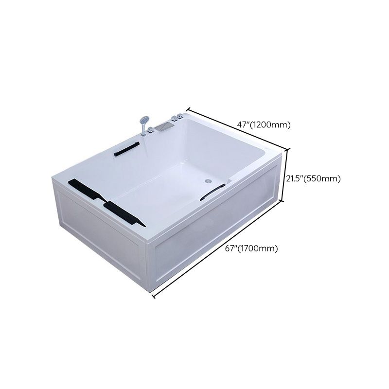 Modern White Soaking Bath Stand Alone Acrylic Rectangular Bathtub Clearhalo 'Bathroom Remodel & Bathroom Fixtures' 'Bathtubs' 'Home Improvement' 'home_improvement' 'home_improvement_bathtubs' 'Showers & Bathtubs' 1200x1200_f984269c-e1d4-4d5d-b412-7f0254fc3997