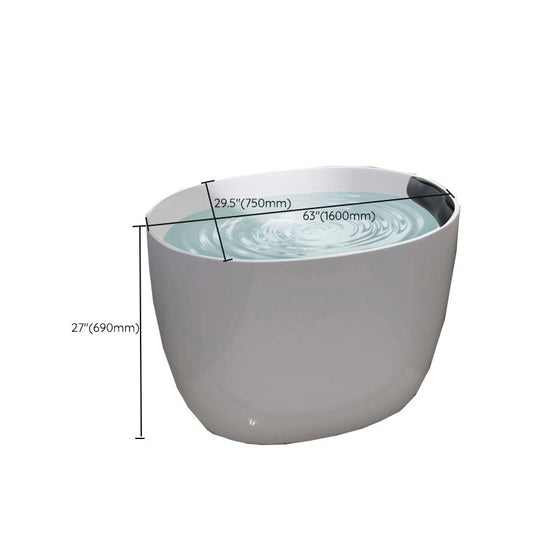Modern Ellipse Acrylic White Bathtub Back to Wall with Drain Bath Tub Clearhalo 'Bathroom Remodel & Bathroom Fixtures' 'Bathtubs' 'Home Improvement' 'home_improvement' 'home_improvement_bathtubs' 'Showers & Bathtubs' 1200x1200_f98dd9a3-a158-4d1e-8026-d33316eff308