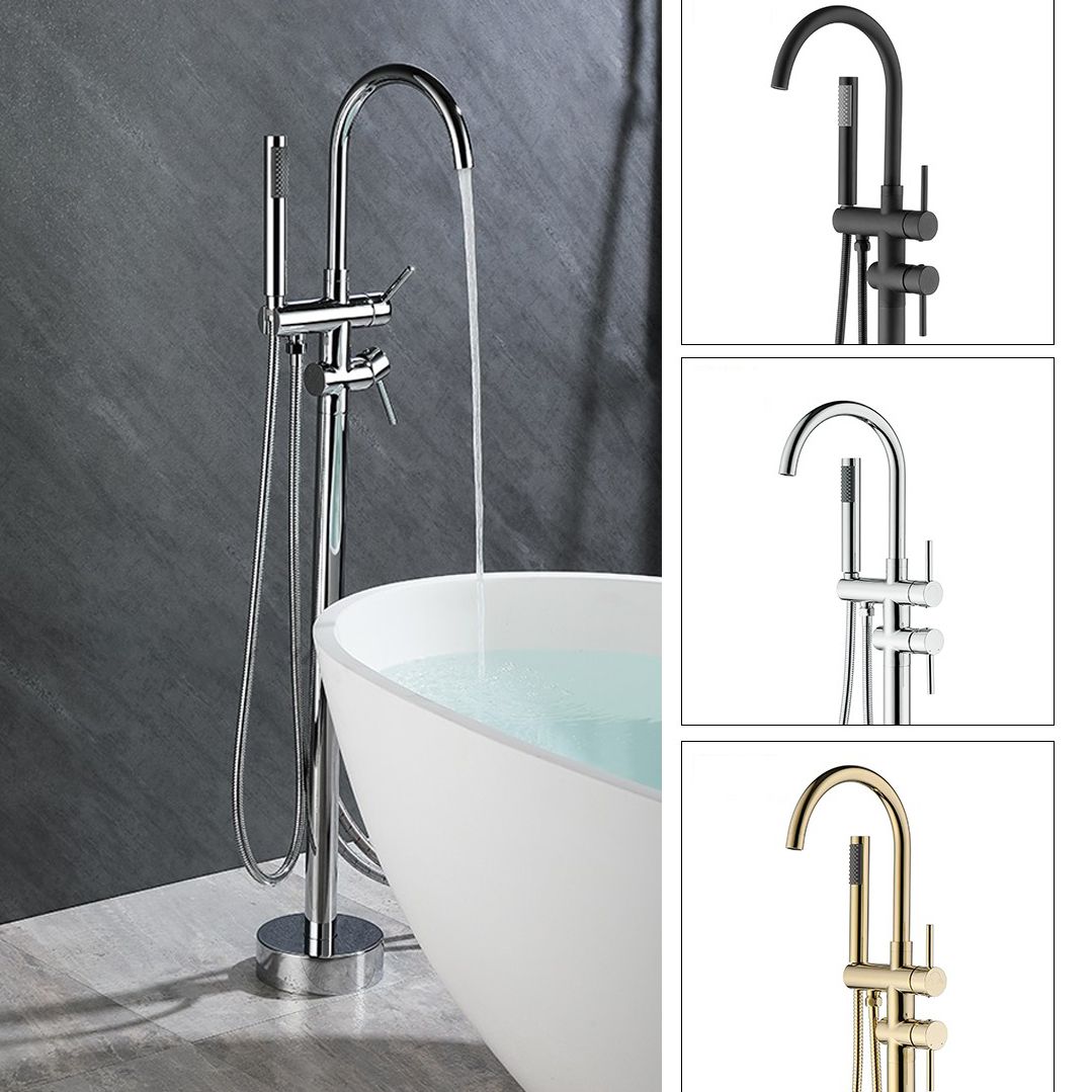 Floor Mounted Freestanding Bathtub Faucet Modern Style Metal Freestanding Faucet Clearhalo 'Bathroom Remodel & Bathroom Fixtures' 'Bathtub Faucets' 'bathtub_faucets' 'Home Improvement' 'home_improvement' 'home_improvement_bathtub_faucets' 1200x1200_f98ff7d4-3672-4046-951c-1ca138aa51e6