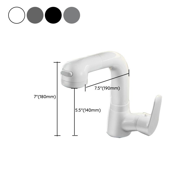 Modern Vessel Sink Faucet Lever Handle Pull-out Bathroom Faucet Clearhalo 'bathroom_sink_faucets' 'Conjuntos de Torneiras de Lavatório e Banheiro' 'home_improvement' 'home_improvement_bathroom_sink_faucets' 'Mobiliário Doméstico' 'Página inicial' 'Renovação e equipamento de casa de banho' 'Torneira para lavatório de banheiro' 1200x1200_f9a4ac6a-6273-4611-893f-b7bfc2f067a1