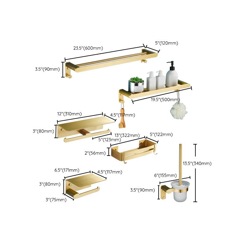 Traditional Bathroom Accessories Hardware Set Gold Bathroom Accessory Kit Clearhalo 'Bathroom Hardware Sets' 'Bathroom Hardware' 'Bathroom Remodel & Bathroom Fixtures' 'bathroom_hardware_sets' 'Home Improvement' 'home_improvement' 'home_improvement_bathroom_hardware_sets' 1200x1200_f9a72199-40a9-437a-beaf-9090600bb1c7