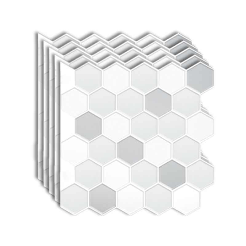 Peel and Stick Tiles Hexagonal Waterproof PVC Peel & Stick Mosaic Tile for Shower Clearhalo 'Flooring 'Home Improvement' 'home_improvement' 'home_improvement_peel_stick_blacksplash' 'Peel & Stick Backsplash Tile' 'peel_stick_blacksplash' 'Walls & Ceilings' Walls and Ceiling' 1200x1200_f9c04167-bd51-477e-94b3-442a71b50759