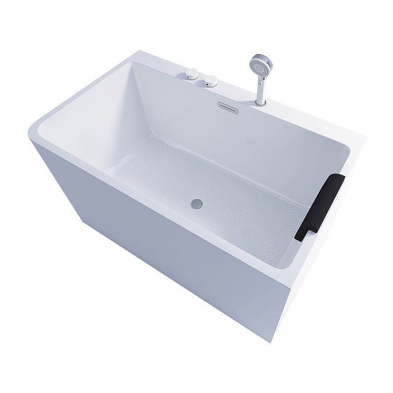 Bathroom Rectangular Bathtub White Acrylic Back to Wall Soaking Tub Clearhalo 'Bathroom Remodel & Bathroom Fixtures' 'Bathtubs' 'Home Improvement' 'home_improvement' 'home_improvement_bathtubs' 'Showers & Bathtubs' 1200x1200_f9f314e2-ec67-49a6-b934-ca8b09d0f3b7