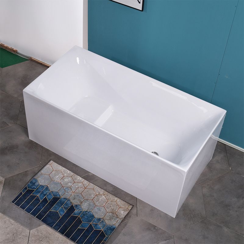 Acrylic Soaking Bathtub White Rectangular Back to Wall Bath Tub Clearhalo 'Bathroom Remodel & Bathroom Fixtures' 'Bathtubs' 'Home Improvement' 'home_improvement' 'home_improvement_bathtubs' 'Showers & Bathtubs' 1200x1200_fa0f81f5-71d3-4a47-b747-c7dc3a69238d