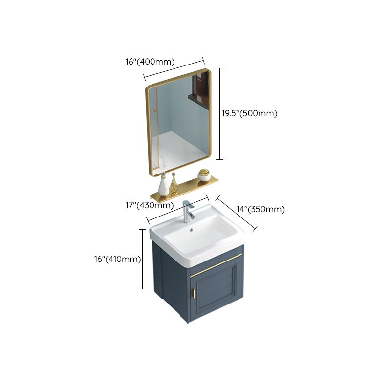 Blue Rectangle Vanity Set Metal Frame Wall-Mounted 2 Doors Mirror Single Sink Bath Vanity Clearhalo 'Bathroom Remodel & Bathroom Fixtures' 'Bathroom Vanities' 'bathroom_vanities' 'Home Improvement' 'home_improvement' 'home_improvement_bathroom_vanities' 1200x1200_fa2a9f40-d1d5-407e-945e-dfd57fe6df4d