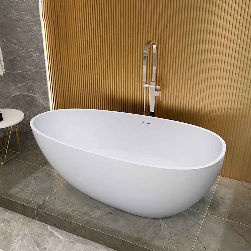 Modern Oval Tub with Drain and Overflow Trim White Soaking Bathtub for Home Clearhalo 'Bathroom Remodel & Bathroom Fixtures' 'Bathtubs' 'Home Improvement' 'home_improvement' 'home_improvement_bathtubs' 'Showers & Bathtubs' 1200x1200_fa315807-9117-449a-82f6-7e0253822c83