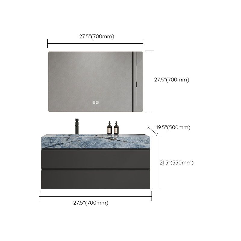 Wall Mount Mirror Included Sink Vanity with Sink Faucet for Bathroom Clearhalo 'Bathroom Remodel & Bathroom Fixtures' 'Bathroom Vanities' 'bathroom_vanities' 'Home Improvement' 'home_improvement' 'home_improvement_bathroom_vanities' 1200x1200_fa4d0e37-bd0b-4716-a892-89c3f8383a5a