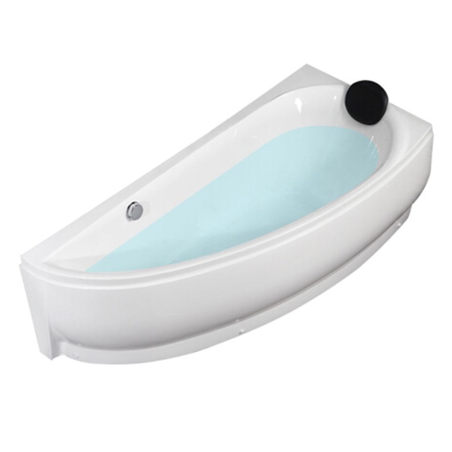 Acrylic Corner Modern Bathtub Acrylic White Soaking Back to Wall Bath Clearhalo 'Bathroom Remodel & Bathroom Fixtures' 'Bathtubs' 'Home Improvement' 'home_improvement' 'home_improvement_bathtubs' 'Showers & Bathtubs' 1200x1200_fa51f9bc-246b-4031-8794-612eb6125f9b