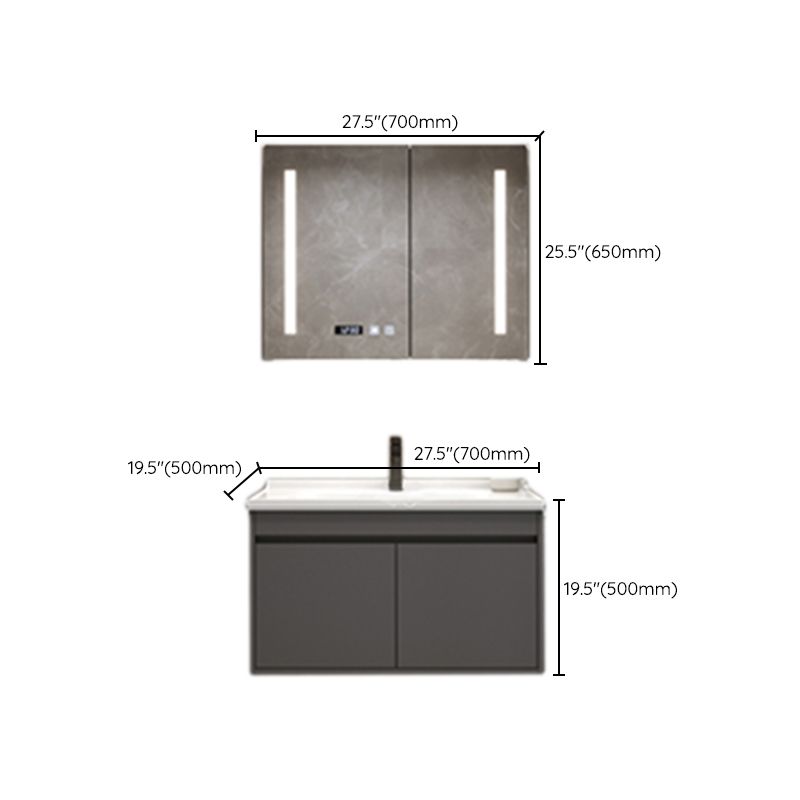 Wall Mount Modern Bathroom Vanity Set with Faucet Mirror Sink Clearhalo 'Bathroom Remodel & Bathroom Fixtures' 'Bathroom Vanities' 'bathroom_vanities' 'Home Improvement' 'home_improvement' 'home_improvement_bathroom_vanities' 1200x1200_fa657aaf-6a41-450e-a04a-7783c399c369