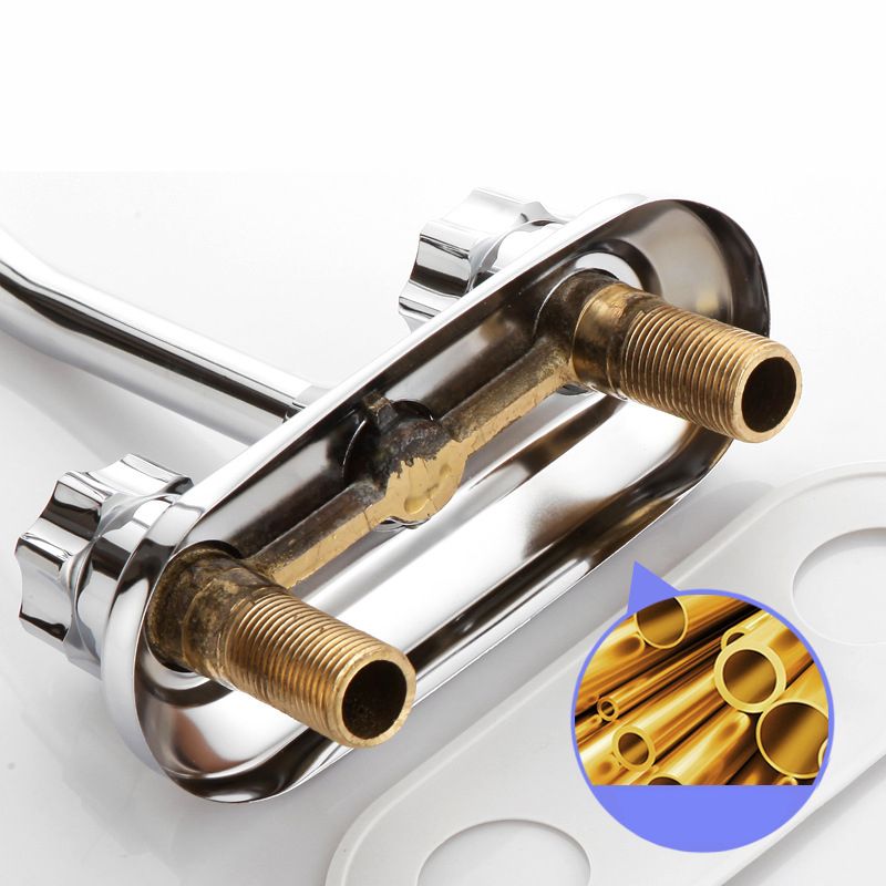 2-handles Brass Bathroom Faucet Modern High-arc Center Faucet Clearhalo 'Bathroom Remodel & Bathroom Fixtures' 'Bathroom Sink Faucets' 'Bathroom Sinks & Faucet Components' 'bathroom_sink_faucets' 'Home Improvement' 'home_improvement' 'home_improvement_bathroom_sink_faucets' 1200x1200_fa6caf1f-2b6e-4261-81e9-393a7a591f02