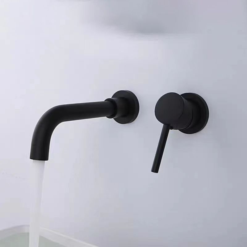 Modern 1 or 2-Handle Bathroom Sink Faucet Circular Wall Mounted Bathroom Faucet. Clearhalo 'Bathroom Remodel & Bathroom Fixtures' 'Bathroom Sink Faucets' 'Bathroom Sinks & Faucet Components' 'bathroom_sink_faucets' 'Home Improvement' 'home_improvement' 'home_improvement_bathroom_sink_faucets' 1200x1200_fa8321bb-8ff3-4755-9cee-6dbea0769350