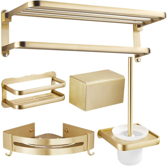 Modern Gold Bathroom Accessory Kit Towel Bar Bath Shelf Bath Hardware Set Clearhalo 'Bathroom Hardware Sets' 'Bathroom Hardware' 'Bathroom Remodel & Bathroom Fixtures' 'bathroom_hardware_sets' 'Home Improvement' 'home_improvement' 'home_improvement_bathroom_hardware_sets' 1200x1200_fac7cf5a-2aa9-43d1-9af7-4b8a8eb8094a