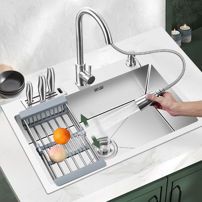 Contemporary Stainless Steel Kitchen Sink with Faucet Single Bowl Sink Clearhalo 'Home Improvement' 'home_improvement' 'home_improvement_kitchen_sinks' 'Kitchen Remodel & Kitchen Fixtures' 'Kitchen Sinks & Faucet Components' 'Kitchen Sinks' 'kitchen_sinks' 1200x1200_fad48743-7033-4142-8633-62e14753fbbb