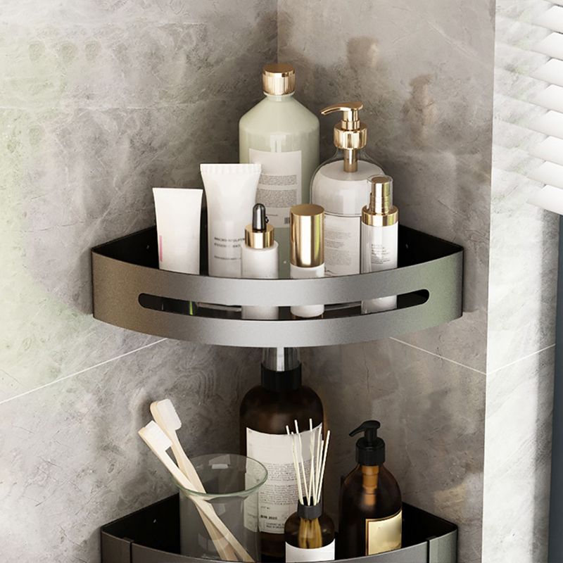 Metal Silver Bathroom Accessory Set Modern 1/2/3 - Piece Bath Shelf Anti-rust Clearhalo 'Bathroom Hardware Sets' 'Bathroom Hardware' 'Bathroom Remodel & Bathroom Fixtures' 'bathroom_hardware_sets' 'Home Improvement' 'home_improvement' 'home_improvement_bathroom_hardware_sets' 1200x1200_fae723fc-7c9a-46c3-8ad3-2e3320b876ab