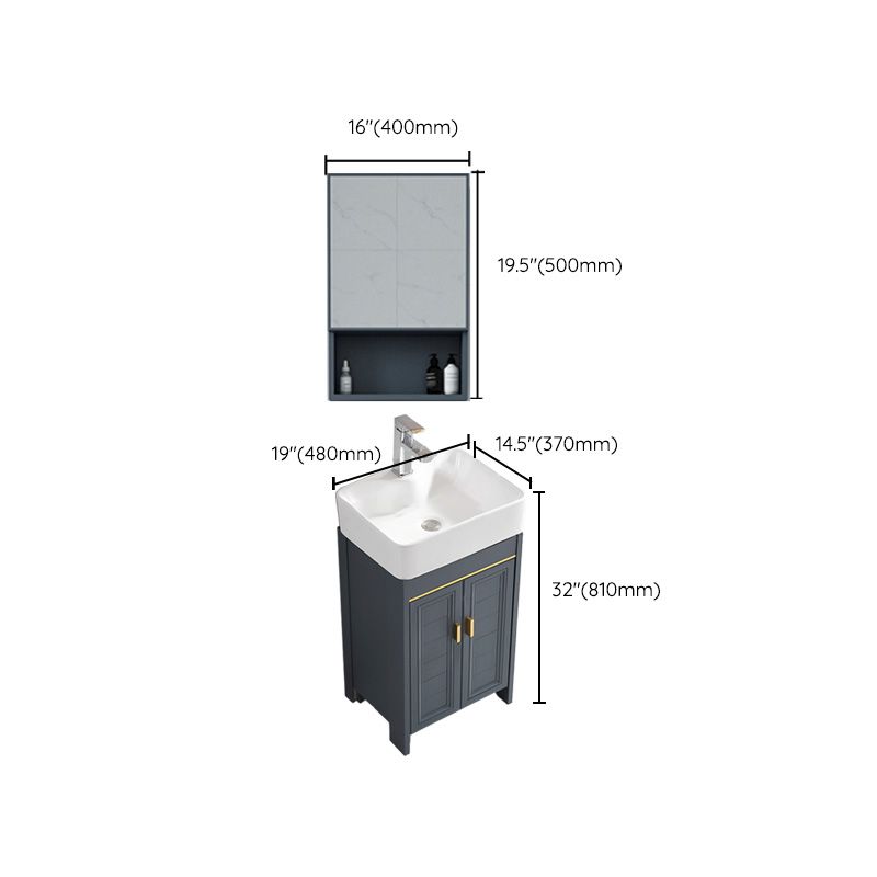 Glam Single Bathroom Vanity Blue Ceramic Top Rectangular Bath Vanity Clearhalo 'Bathroom Remodel & Bathroom Fixtures' 'Bathroom Vanities' 'bathroom_vanities' 'Home Improvement' 'home_improvement' 'home_improvement_bathroom_vanities' 1200x1200_fae9889b-4f8e-4571-8ff4-fb785fc1a20b