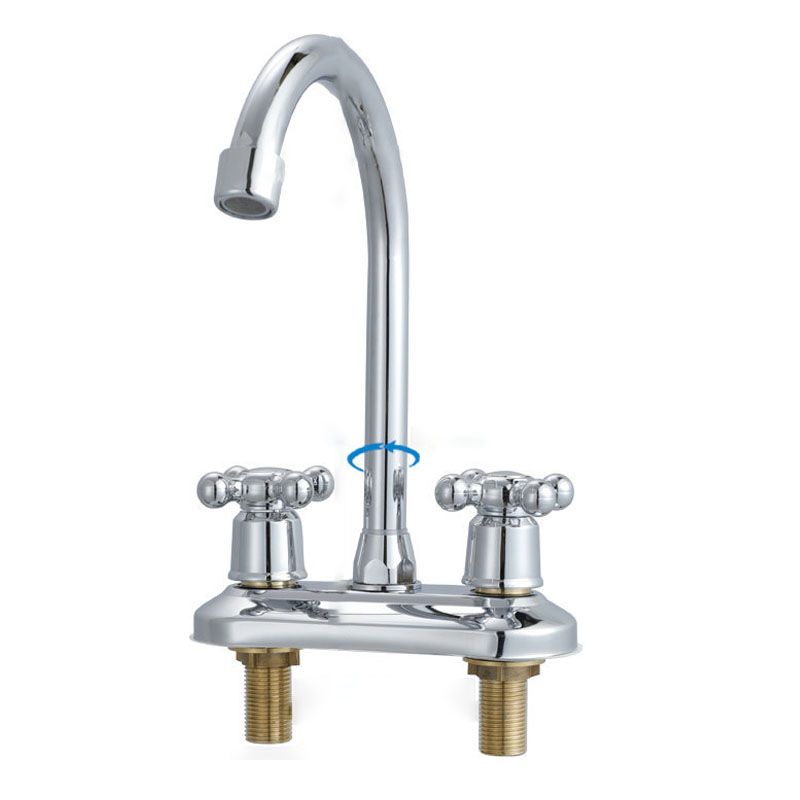 Knob Handle Center Faucet Contemporary Design Vessel Faucet 2 Hole Faucet for Bathroom Clearhalo 'Bathroom Remodel & Bathroom Fixtures' 'Bathroom Sink Faucets' 'Bathroom Sinks & Faucet Components' 'bathroom_sink_faucets' 'Home Improvement' 'home_improvement' 'home_improvement_bathroom_sink_faucets' 1200x1200_faed59ae-0efd-4980-bc37-b93918b94fda