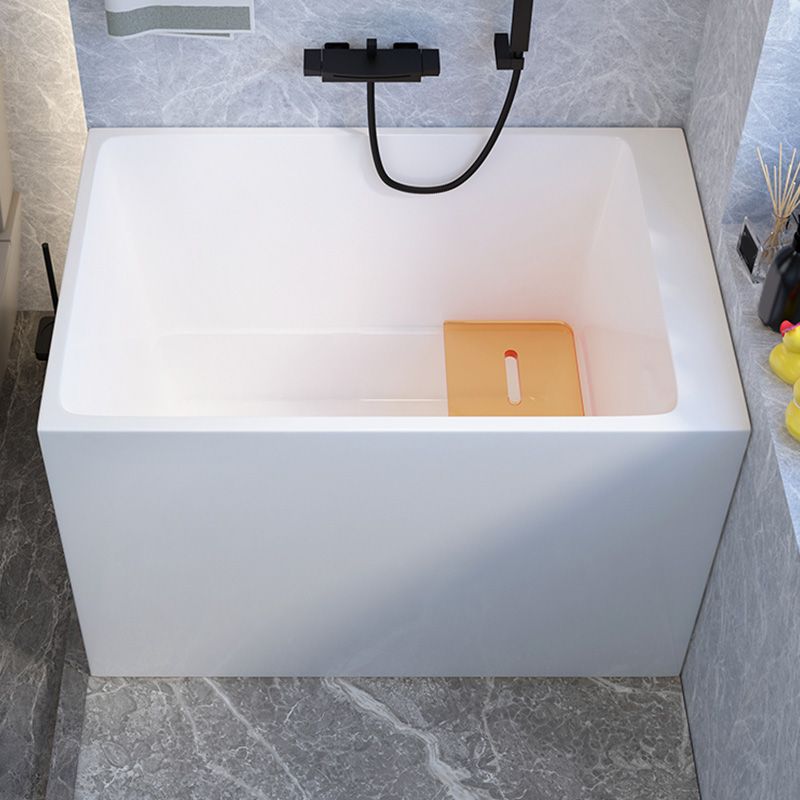 Modern White Rectangular Bathtub Acrylic Back to Wall with Drain Bath Tub Clearhalo 'Bathroom Remodel & Bathroom Fixtures' 'Bathtubs' 'Home Improvement' 'home_improvement' 'home_improvement_bathtubs' 'Showers & Bathtubs' 1200x1200_fb1ca8a4-c692-4f9a-b9ec-13b87500041a