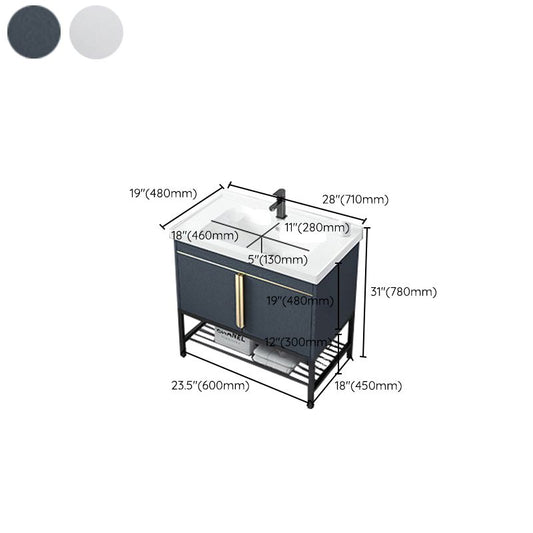 Bathroom Vanity Rectangular Drawers Mirror Storage Shelf with Faucet Clearhalo 'Bathroom Remodel & Bathroom Fixtures' 'Bathroom Vanities' 'bathroom_vanities' 'Home Improvement' 'home_improvement' 'home_improvement_bathroom_vanities' 1200x1200_fb39a269-a7fd-4d64-abdc-e7af449b649a