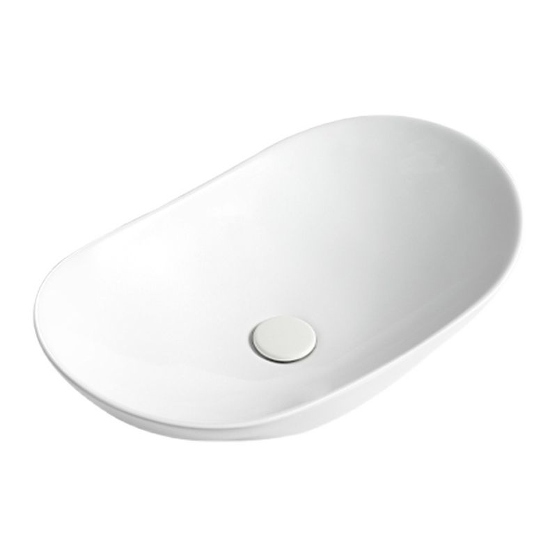 White Oval Vessel Sink Modern Style Porcelain Basin Sink with No Craftsmanship Clearhalo 'Bathroom Remodel & Bathroom Fixtures' 'Bathroom Sinks & Faucet Components' 'Bathroom Sinks' 'bathroom_sink' 'Home Improvement' 'home_improvement' 'home_improvement_bathroom_sink' 1200x1200_fb485fc4-ac59-47c9-b807-d18e0a38281d