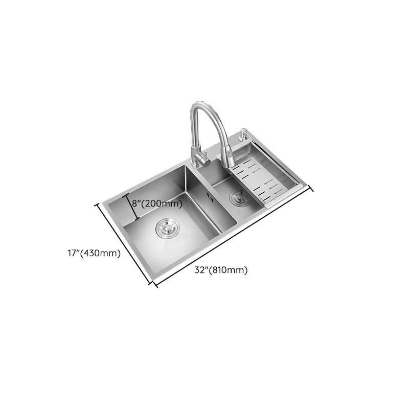 Modern Style Kitchen Sink Overflow Hole Design Drop-In Kitchen Sink Clearhalo 'Home Improvement' 'home_improvement' 'home_improvement_kitchen_sinks' 'Kitchen Remodel & Kitchen Fixtures' 'Kitchen Sinks & Faucet Components' 'Kitchen Sinks' 'kitchen_sinks' 1200x1200_fb62ce2b-30e7-4f4a-9ad3-8a353476c52c