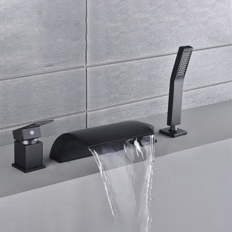 Contemporary Bath Faucet Trim Metal Deck Mounted Bathroom Faucet Clearhalo 'Bathroom Remodel & Bathroom Fixtures' 'Bathtub Faucets' 'bathtub_faucets' 'Home Improvement' 'home_improvement' 'home_improvement_bathtub_faucets' 1200x1200_fb8997b0-e7cc-493a-b4ca-13ece7815e6f