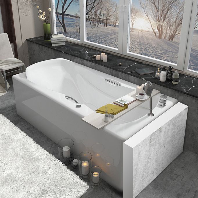 Rectangular Freestanding Bathtub Acrylic Soaking White Modern Bath (Board not Included) Clearhalo 'Bathroom Remodel & Bathroom Fixtures' 'Bathtubs' 'Home Improvement' 'home_improvement' 'home_improvement_bathtubs' 'Showers & Bathtubs' 1200x1200_fb8d03a5-2d7b-402e-b10c-1dc2f58aceac