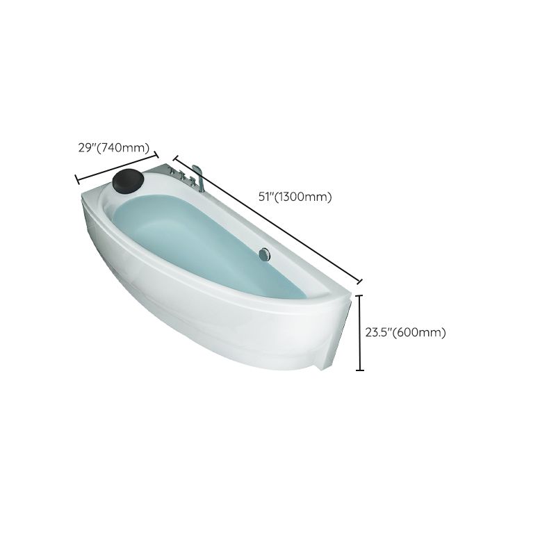 Back to Wall Corner Bathtub Acrylic White Modern Soaking Bath Clearhalo 'Bathroom Remodel & Bathroom Fixtures' 'Bathtubs' 'Home Improvement' 'home_improvement' 'home_improvement_bathtubs' 'Showers & Bathtubs' 1200x1200_fb9065d8-5b09-4194-9684-a71db45ac763