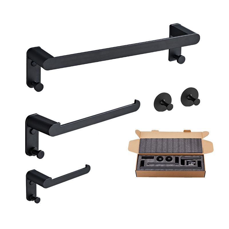 Metal Bathroom Set 5-piece Modern Style Black Bathroom Hardware Set Clearhalo 'Bathroom Hardware Sets' 'Bathroom Hardware' 'Bathroom Remodel & Bathroom Fixtures' 'bathroom_hardware_sets' 'Home Improvement' 'home_improvement' 'home_improvement_bathroom_hardware_sets' 1200x1200_fb9bbda7-43e2-49eb-aa30-754504d3cf1a