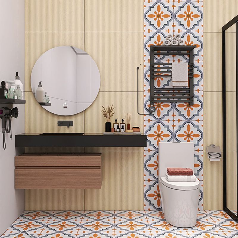 Modern Style Square Floor Tile Moroccan Print Straight Edge Waterproof Floor Tile Clearhalo 'Floor Tiles & Wall Tiles' 'floor_tiles_wall_tiles' 'Flooring 'Home Improvement' 'home_improvement' 'home_improvement_floor_tiles_wall_tiles' Walls and Ceiling' 1200x1200_fba69a7f-c2a5-48aa-b4a9-381d905944a2