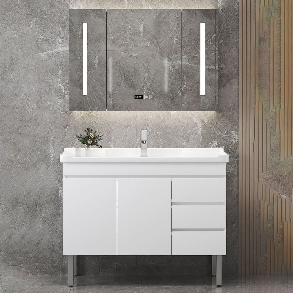 Modern Sink Vanity Freestanding Wood Bathroom Sink Vanity with Mirror Clearhalo 'Bathroom Remodel & Bathroom Fixtures' 'Bathroom Vanities' 'bathroom_vanities' 'Home Improvement' 'home_improvement' 'home_improvement_bathroom_vanities' 1200x1200_fbccaaaa-26bd-4363-8158-5c7326eba170